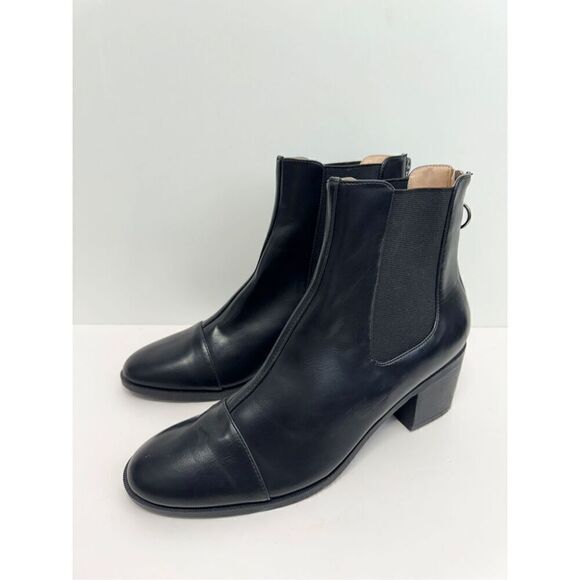 Journee Collection Nigella Booties Size 11 Black Vegan Leather Zip Block Heel - Picture 5 of 12